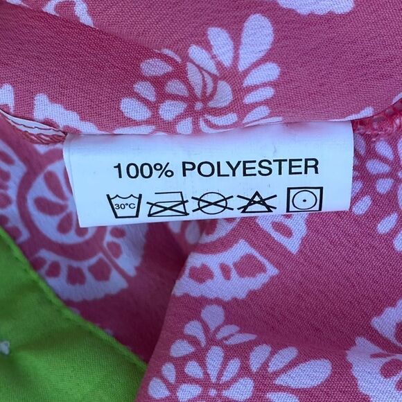 Rock Flower Paper Pink/White Top w/Lime Green Trim Top/Tunic. Size Small. EUC! - Picture 5 of 6